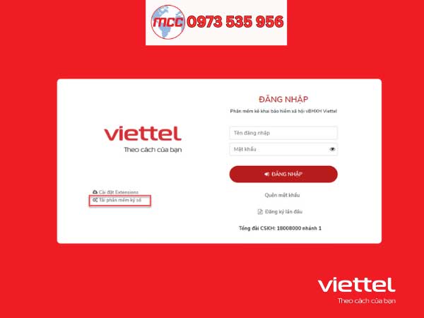 Cập nhật chữ ký số viettel trên bảo hiểm xã hội